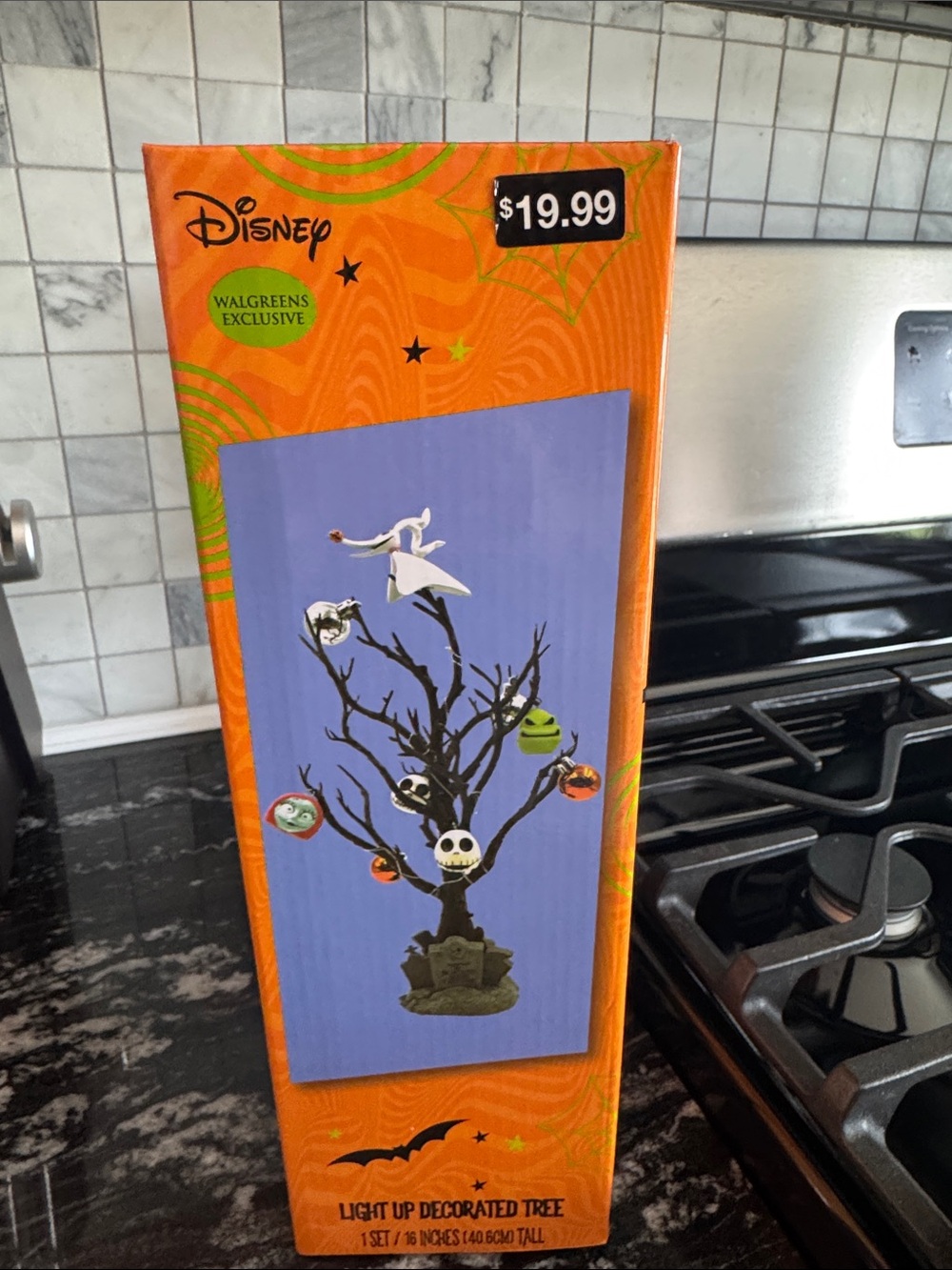Disney Halloween Light-Up Tree - Orange & Purple Packaging